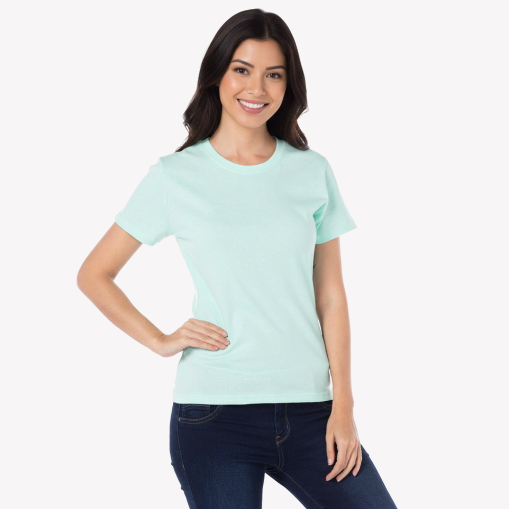 Playera Esencial Manga Corta Para Mujer Color Aqua