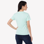 Playera Esencial Manga Corta Para Mujer Color Aqua
