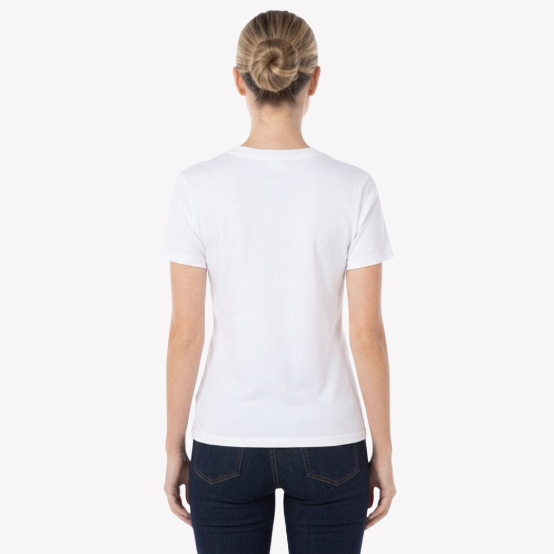 Playera Esencial Manga Corta Para Mujer Color Blanco