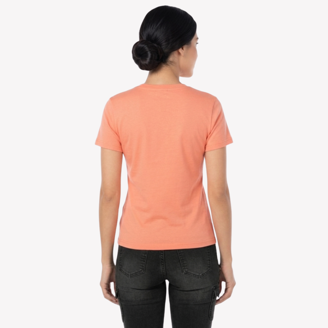 Playera Esencial Manga Corta Para Mujer Color Coral