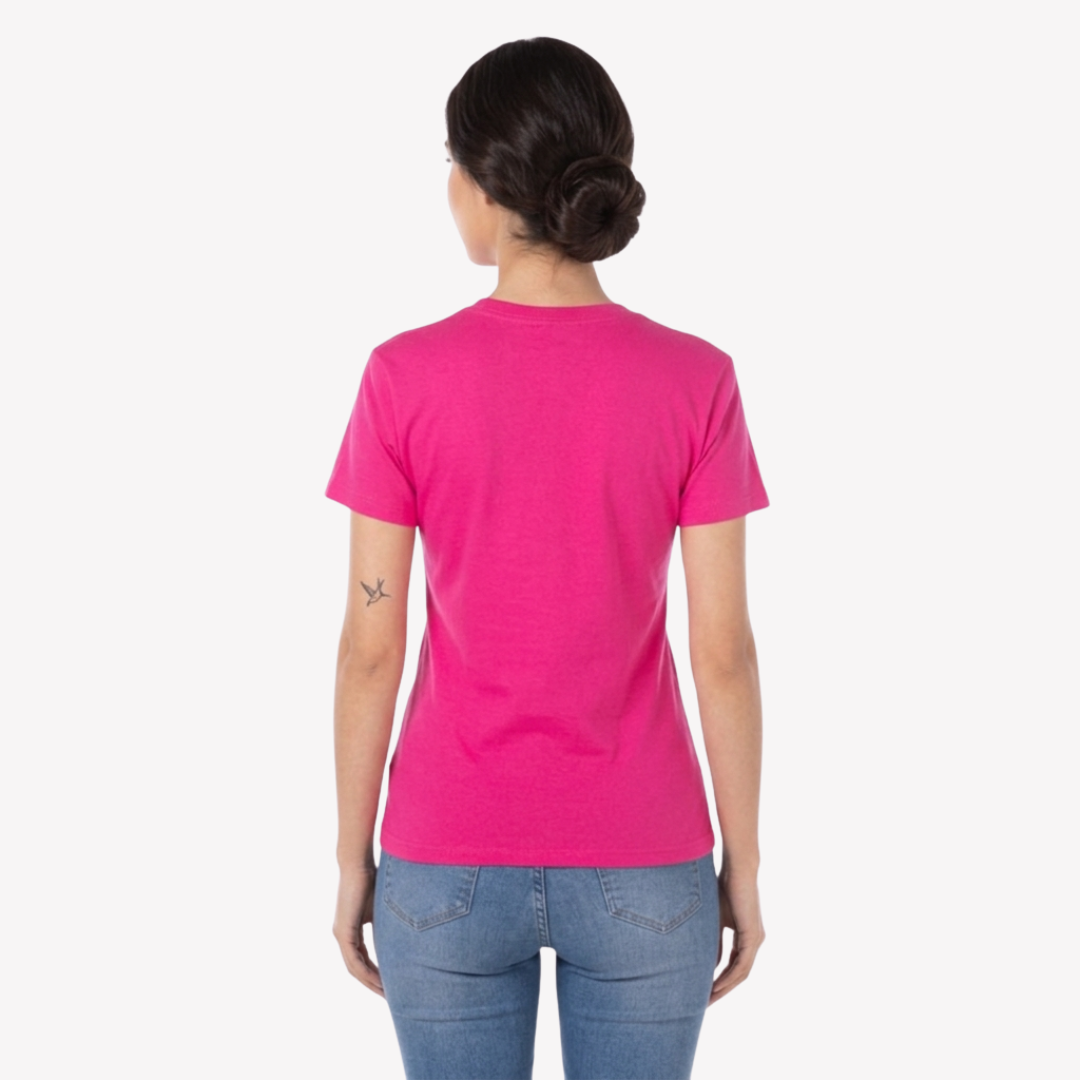 Playera Esencial Manga Corta Para Mujer Color Fucsia