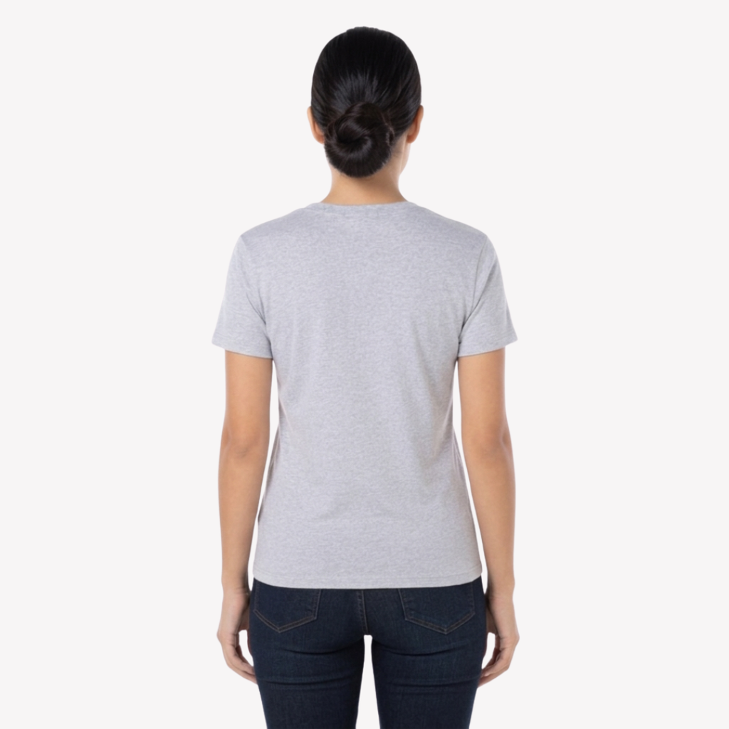 Playera Esencial Manga Corta Para Mujer Color Gris Jaspe