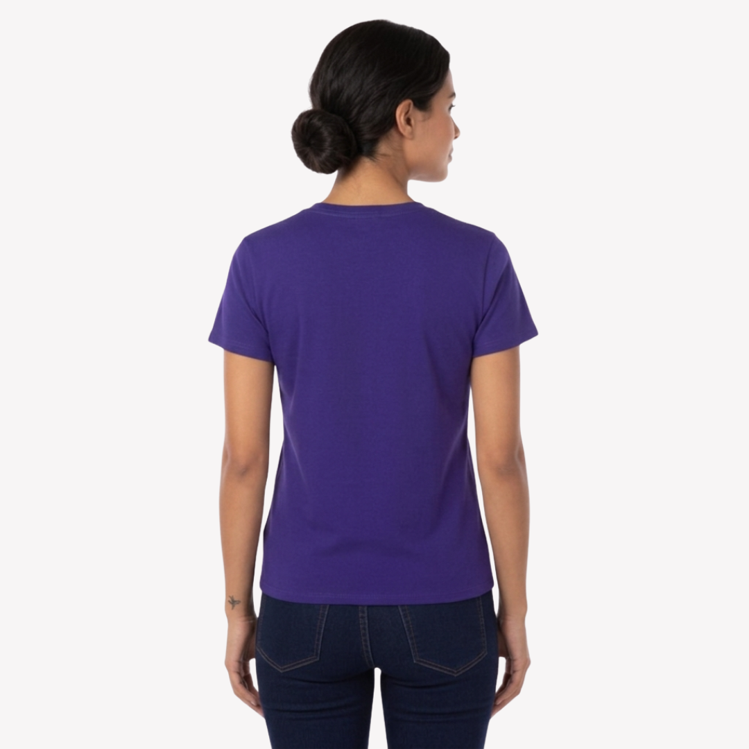 Playera Esencial Manga Corta Para Mujer Color Morado