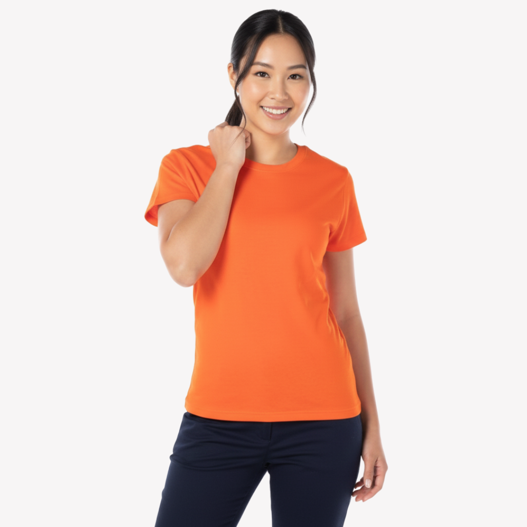 Playera Esencial Manga Corta Para Mujer Color Naranja