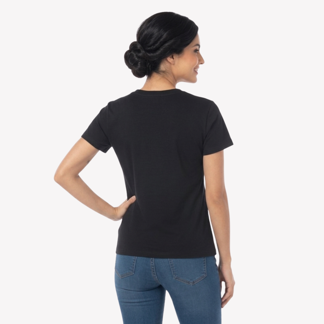 Playera Esencial Manga Corta Para Mujer Color Negro