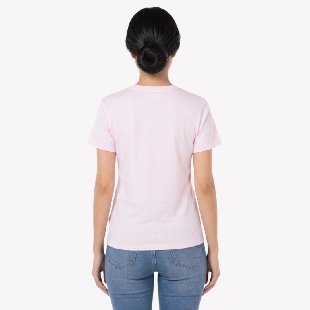 Playera Esencial Manga Corta Para Mujer Color Rosa Pastel