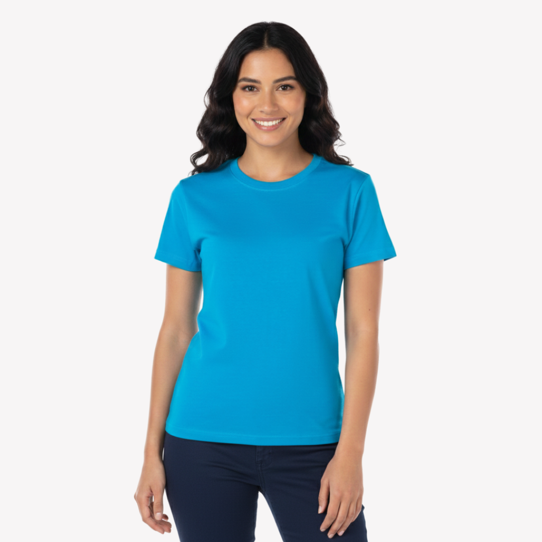 Playera Esencial Manga Corta Para Mujer Color Turquesa