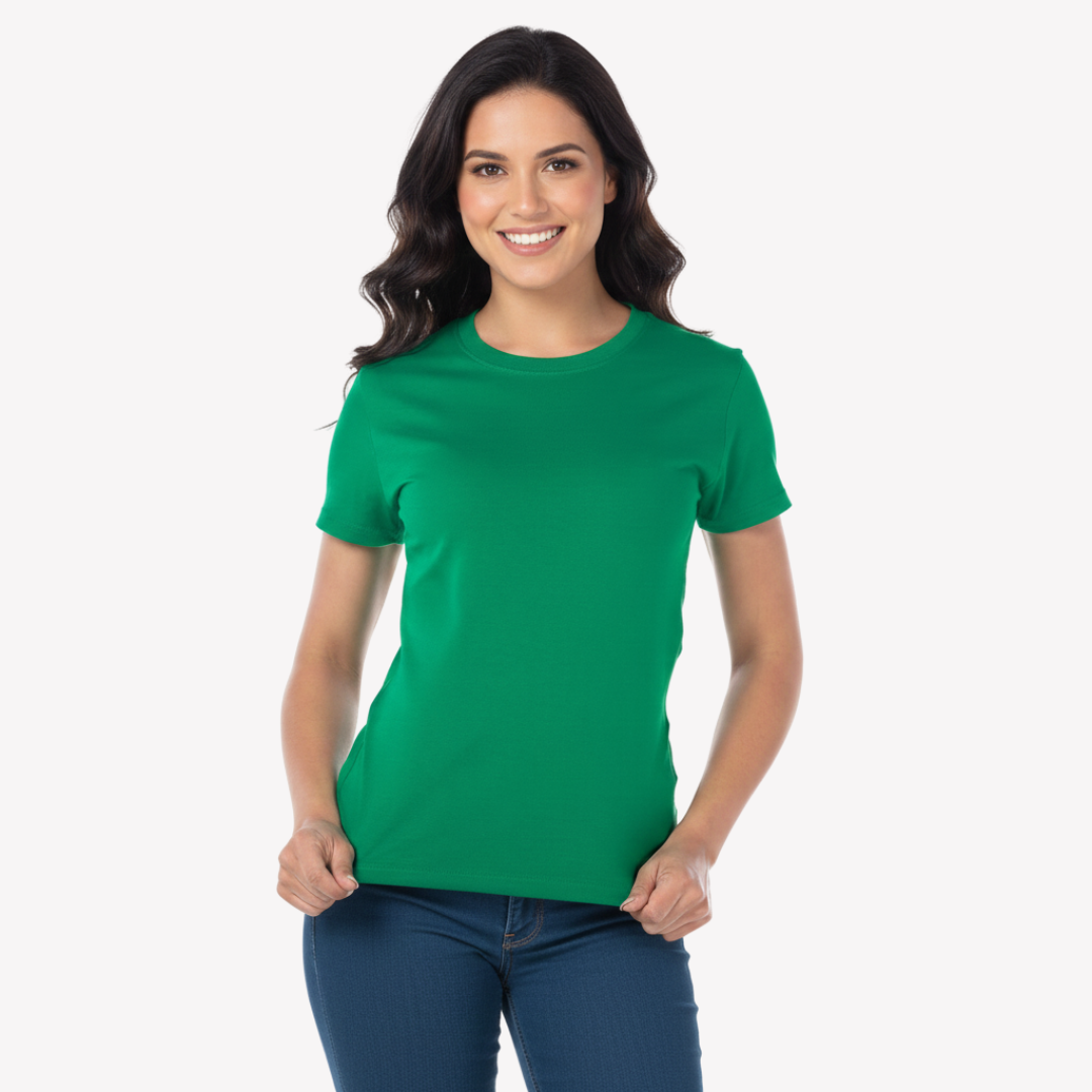 Playera Esencial Manga Corta Para Mujer Color Verde Jade
