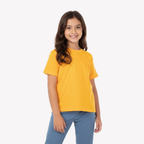 Playera Esencial Manga Corta Para Niño Unisex Color Amarillo Mango