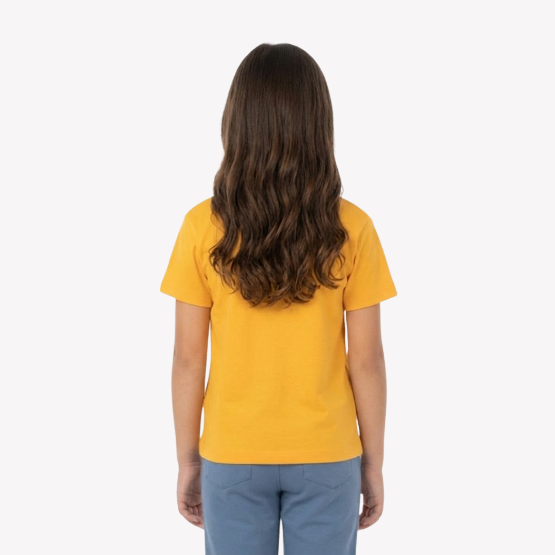Playera Esencial Manga Corta Para Niño Unisex Color Amarillo Mango