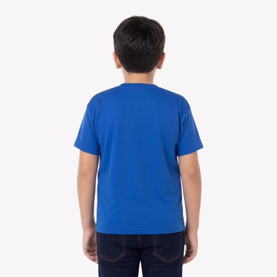 Playera Esencial Manga Corta Para Niño Unisex Color Royal