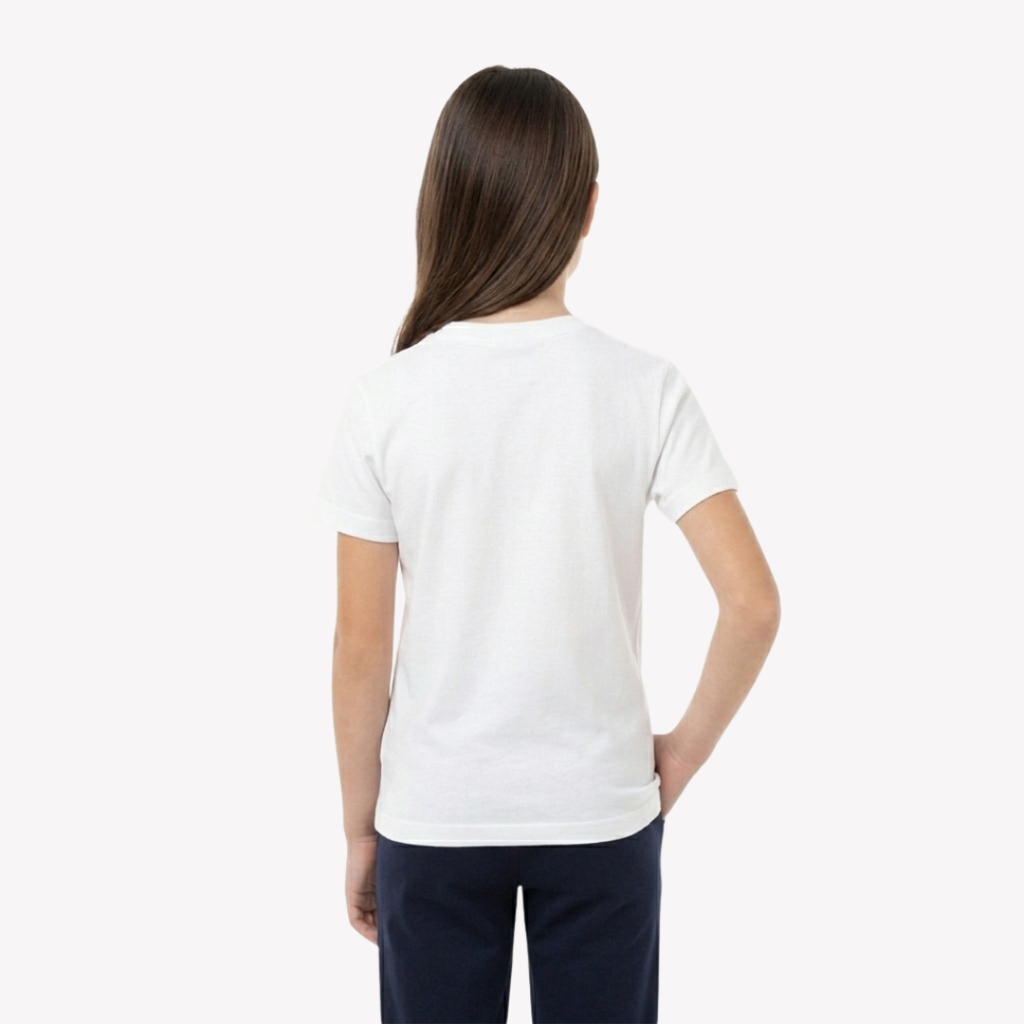 Playera Esencial Manga Corta Para Niño Unisex Color Blanco
