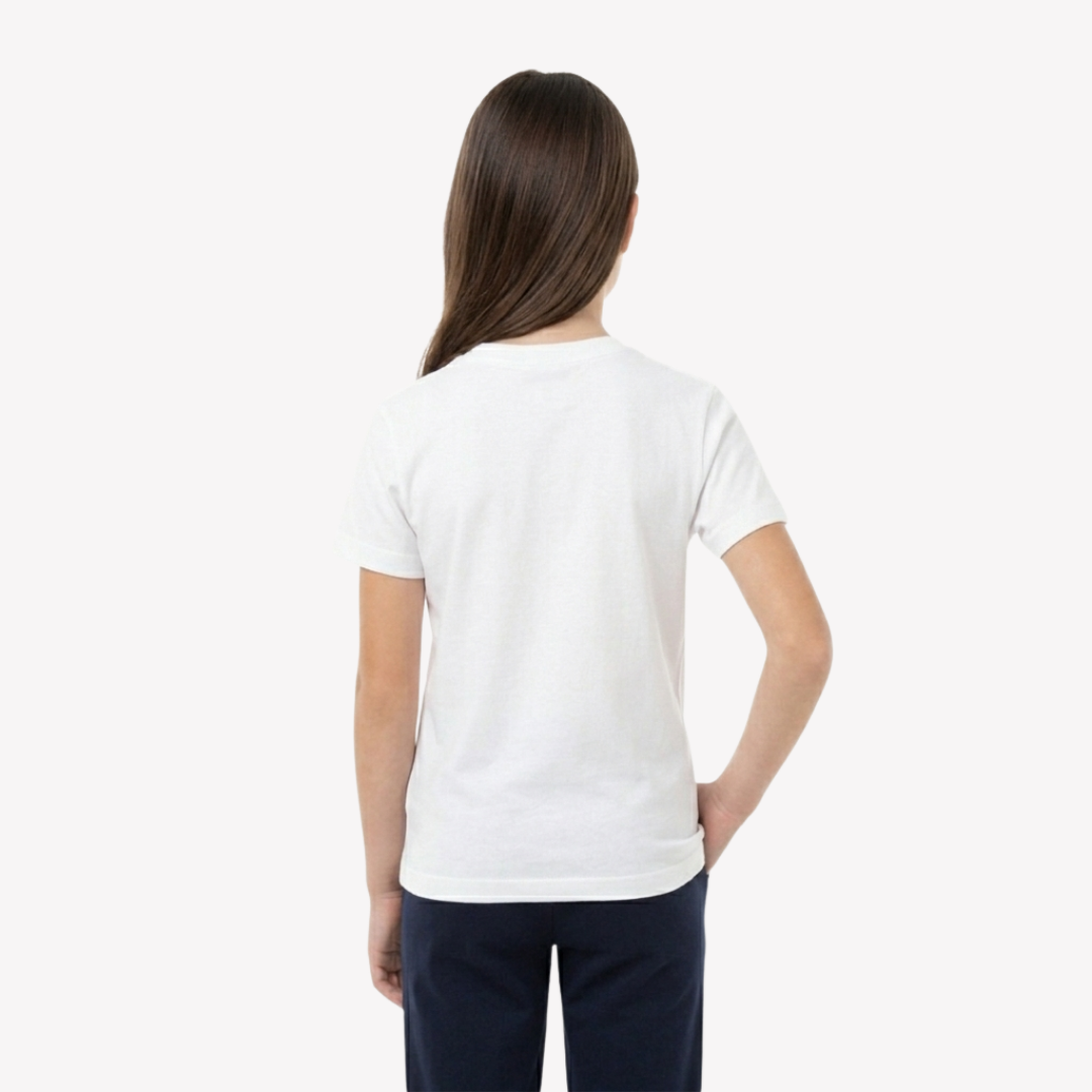 Playera Esencial Manga Corta Para Niño Unisex Color Blanco