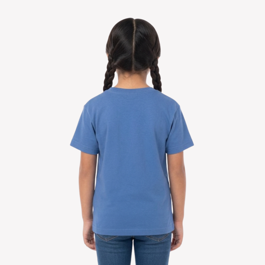 Playera Esencial Manga Corta Para Niño Unisex Color Celeste