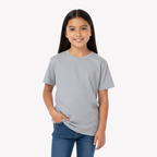 Playera Esencial Manga Corta Para Niño Unisex Color Gris Jaspe