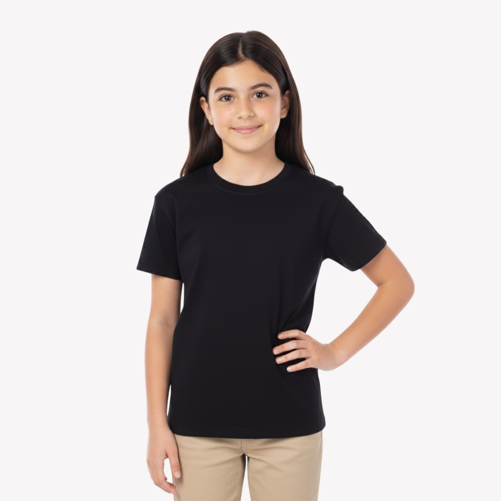Playera Esencial Manga Corta Para Niño Unisex Color Negro