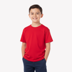 Playera Esencial Manga Corta Para Niño Unisex Color Rojo