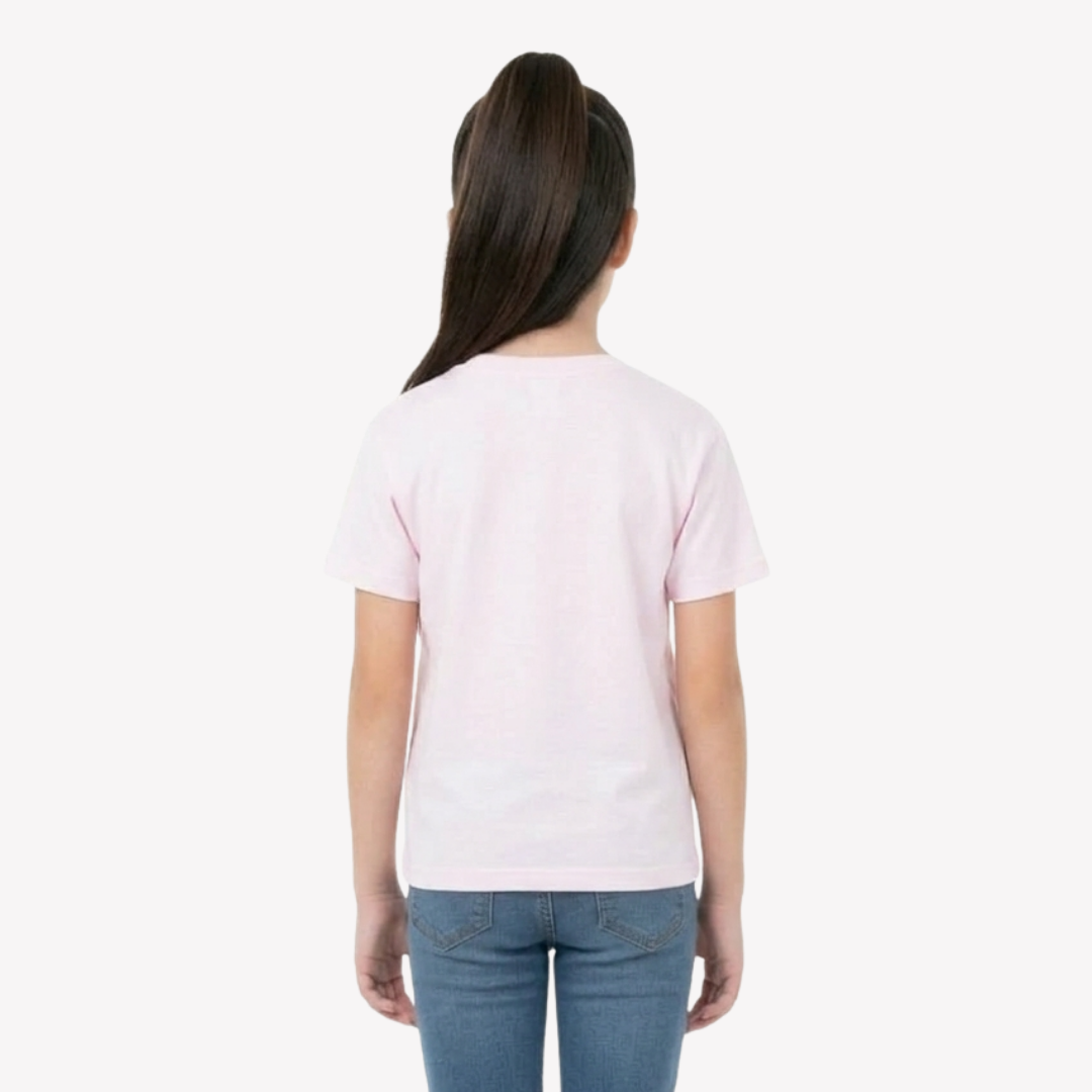 Playera Esencial Manga Corta Para Niño Unisex Color Rosa Pastel