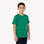 Playera Esencial Manga Corta Para Niño Unisex Color Verde Jade