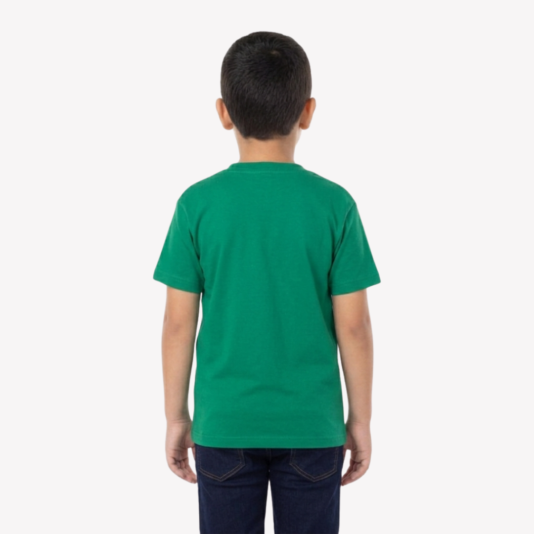 Playera Esencial Manga Corta Para Niño Unisex Color Verde Jade