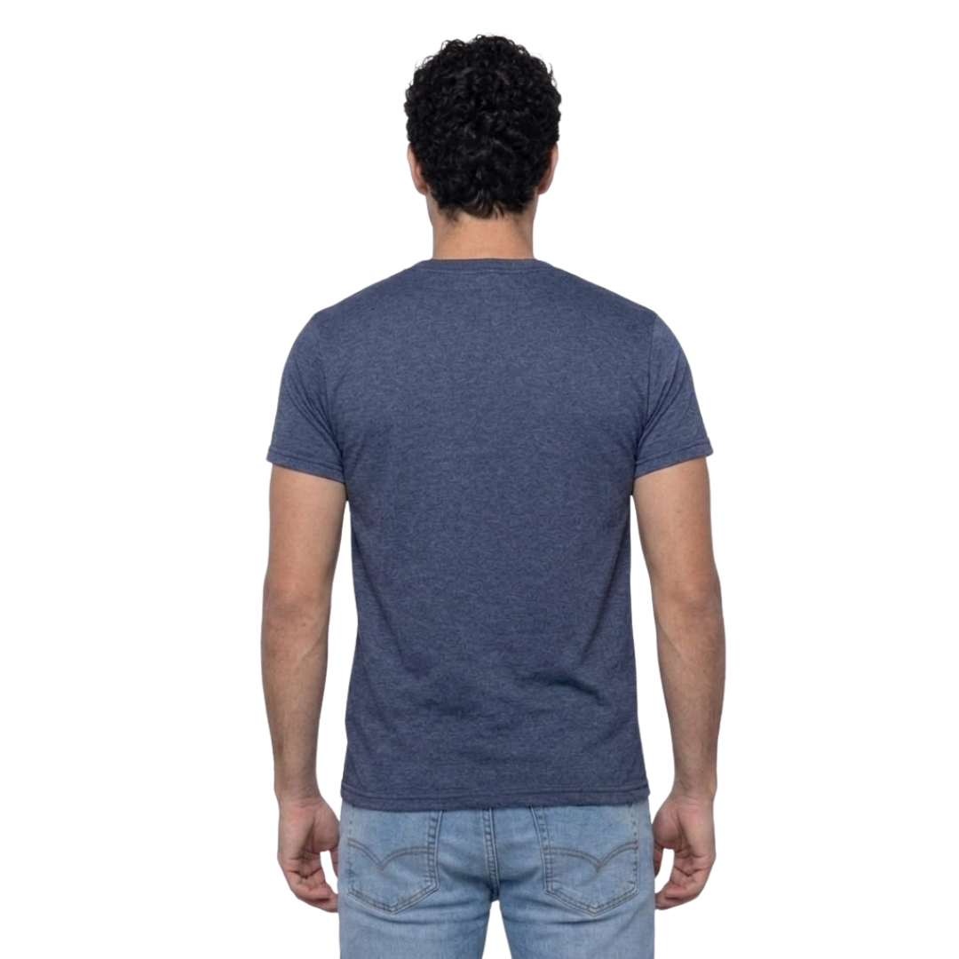 Playera Esencial Manga Corta Para Hombre Color Azul Marino Jaspeado