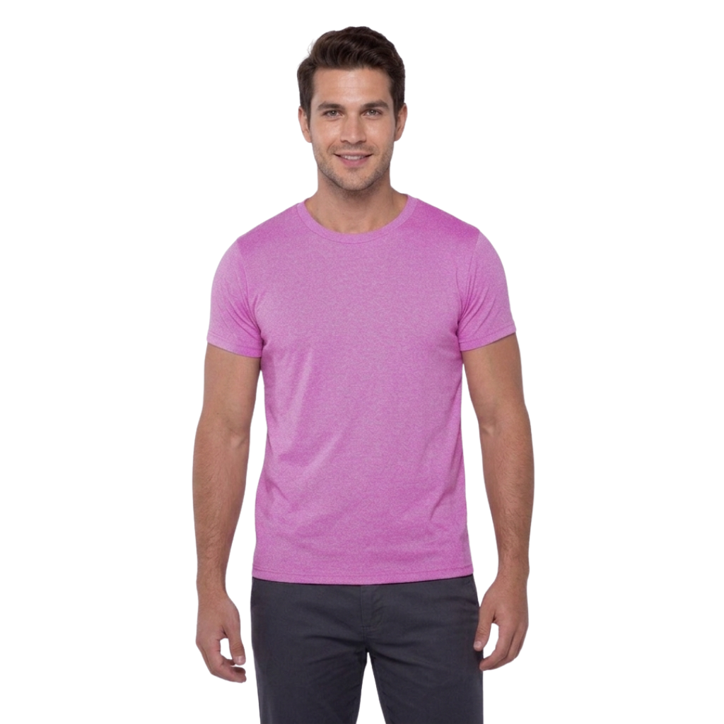 Playera Esencial Manga Corta Para Hombre Color Fucsia Jaspeado