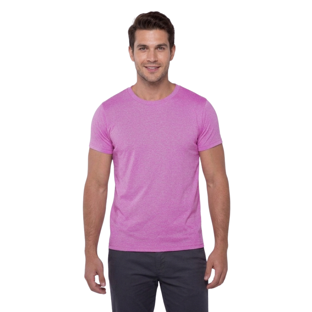 Playera Esencial Manga Corta Para Hombre Color Fucsia Jaspeado
