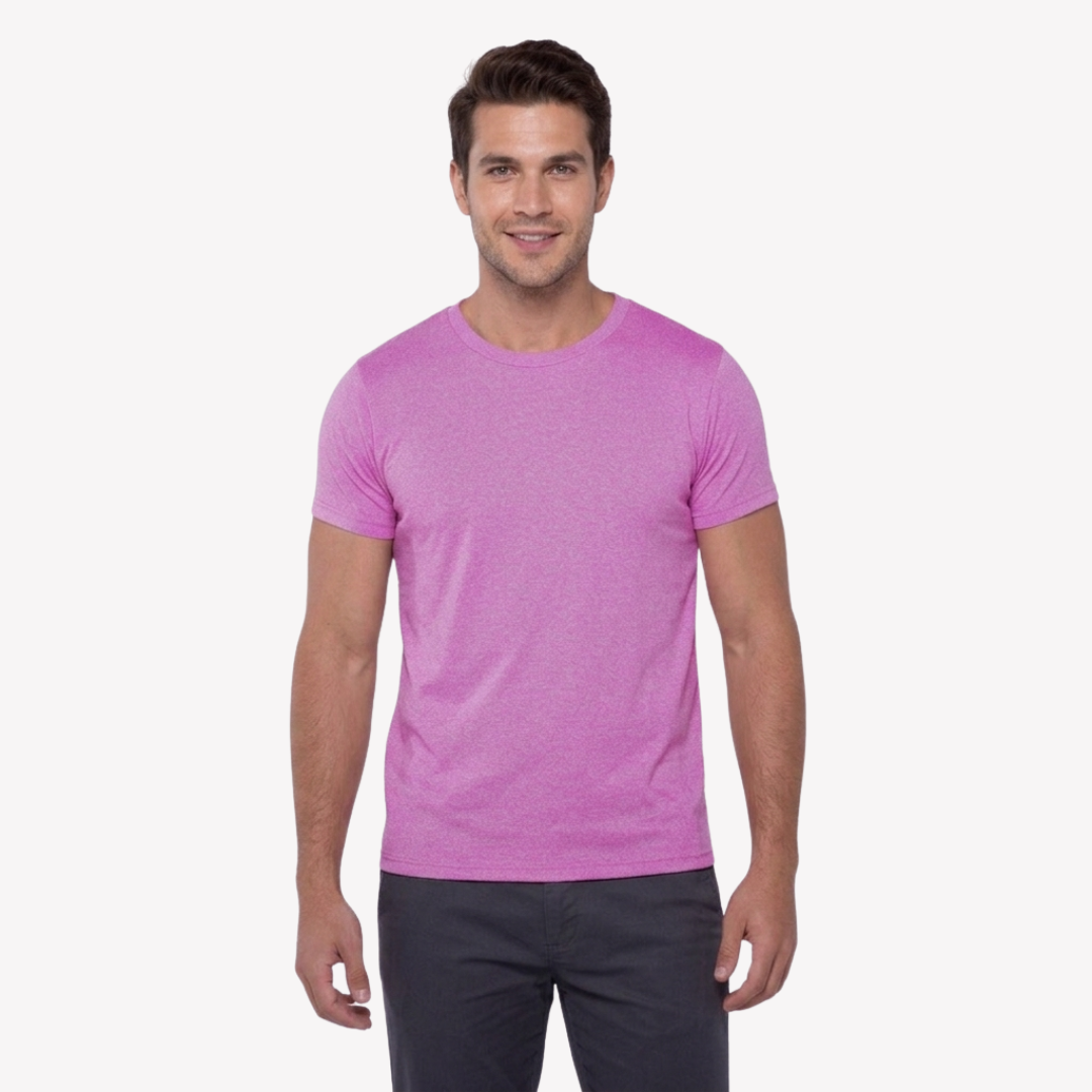 Playera Esencial Manga Corta Para Hombre Color Fucsia Jaspeado