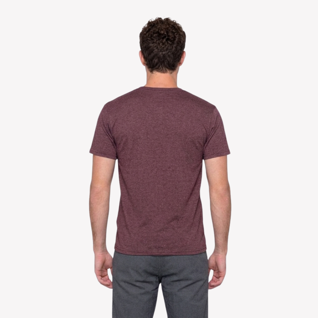Playera Esencial Manga Corta Para Hombre Color Marrón Jaspeado