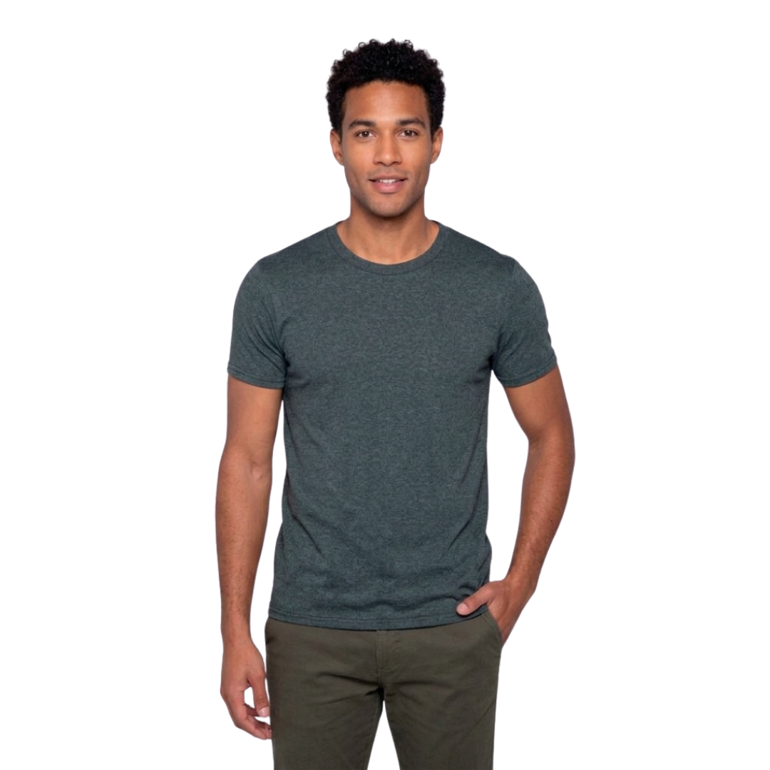 Playera Esencial Manga Corta Para Hombre Color Negro Jaspeado