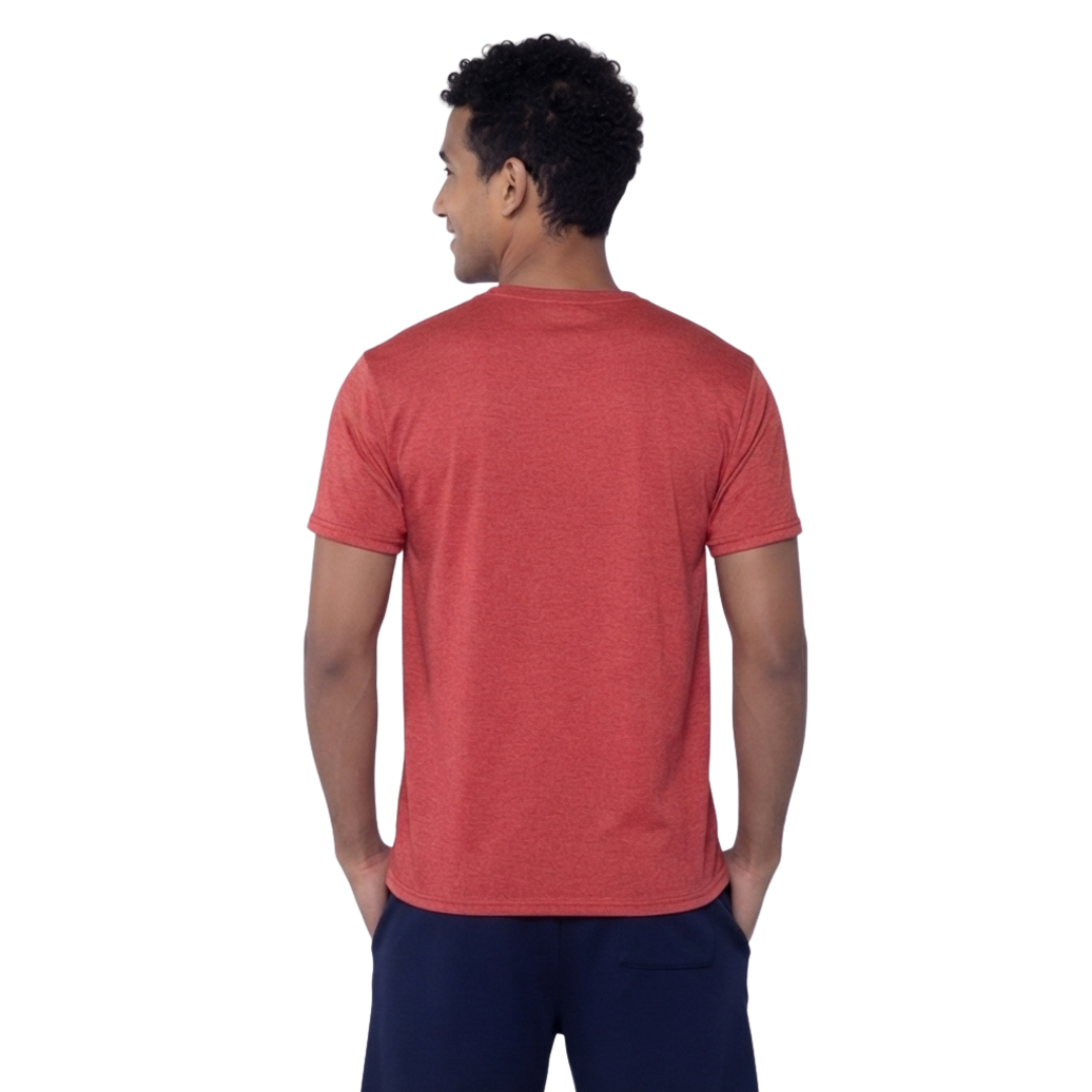 Playera Esencial Manga Corta Para Hombre Color Rojo Jaspeado