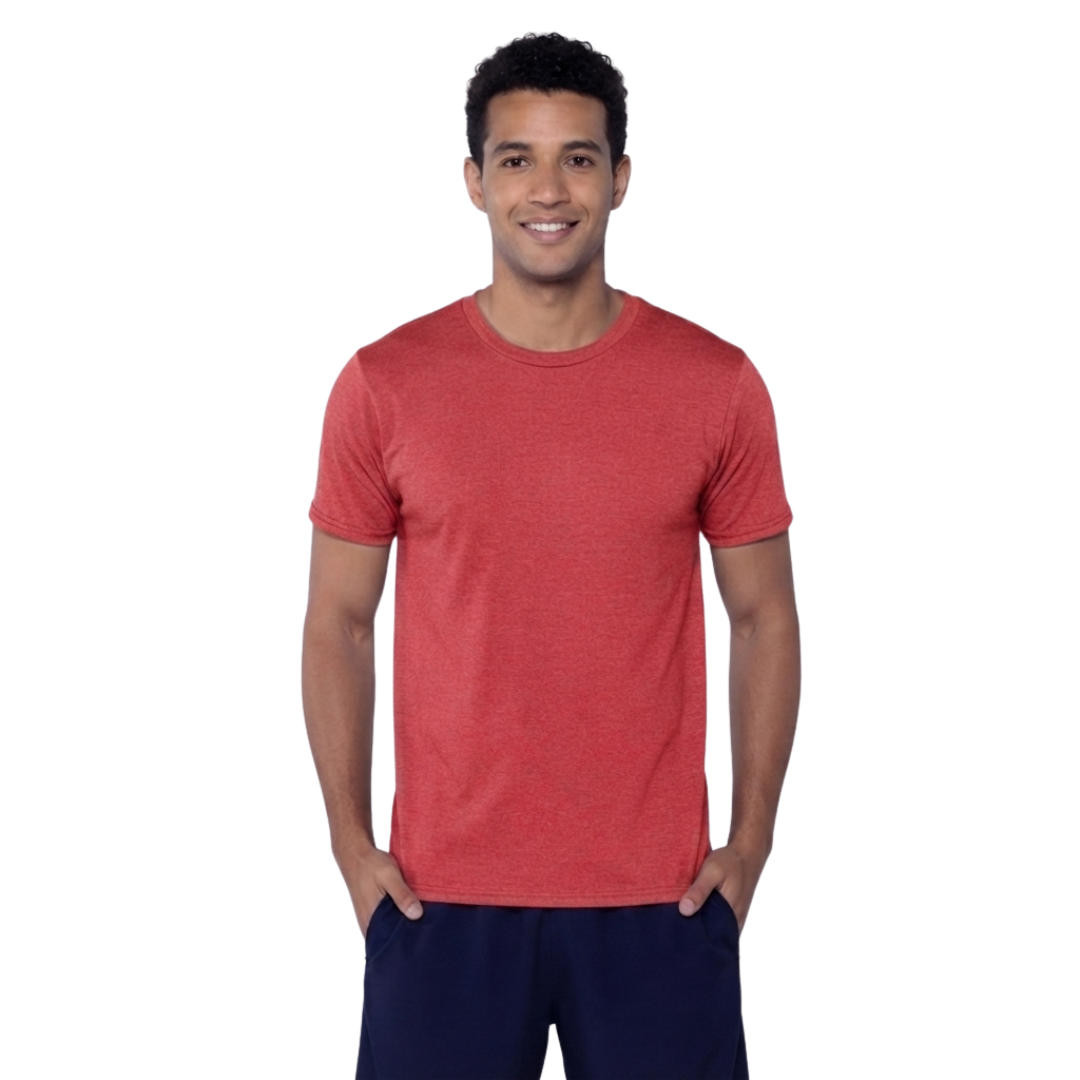 Playera Esencial Manga Corta Para Hombre Color Rojo Jaspeado