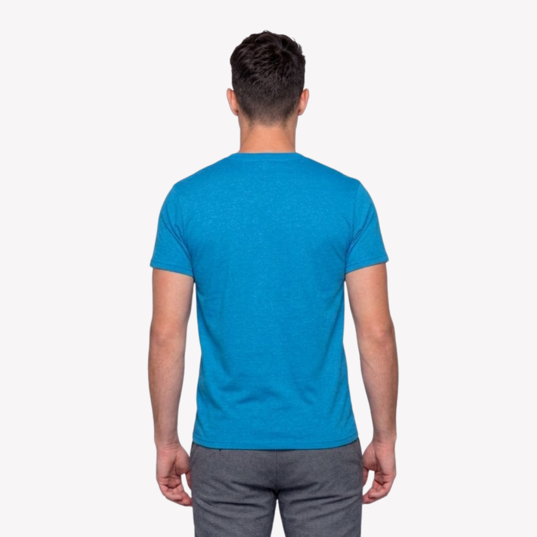 Playera Esencial Manga Corta Para Hombre Color Turquesa Jaspeado