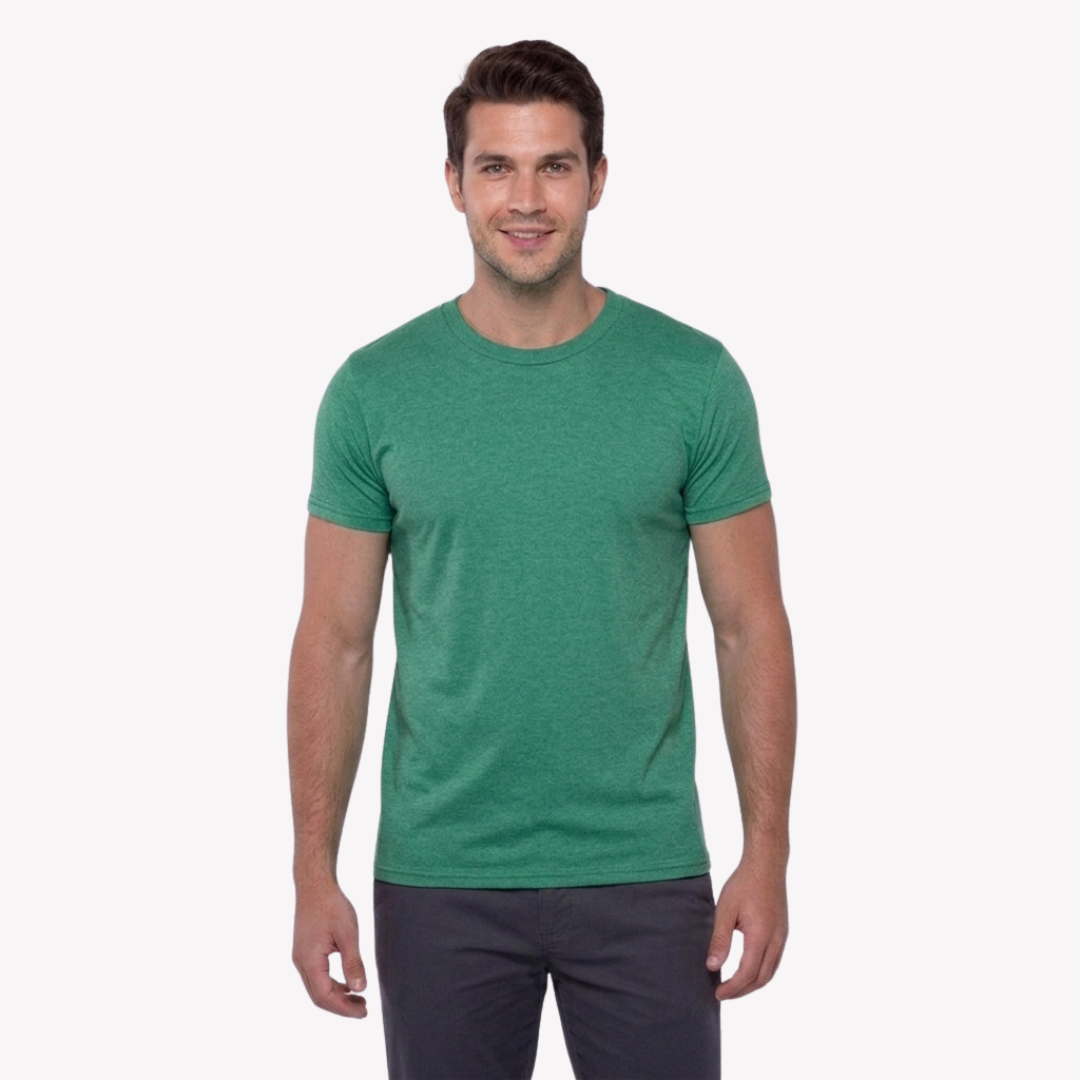 Playera Esencial Manga Corta Para Hombre Color Verde Jade Jaspeado