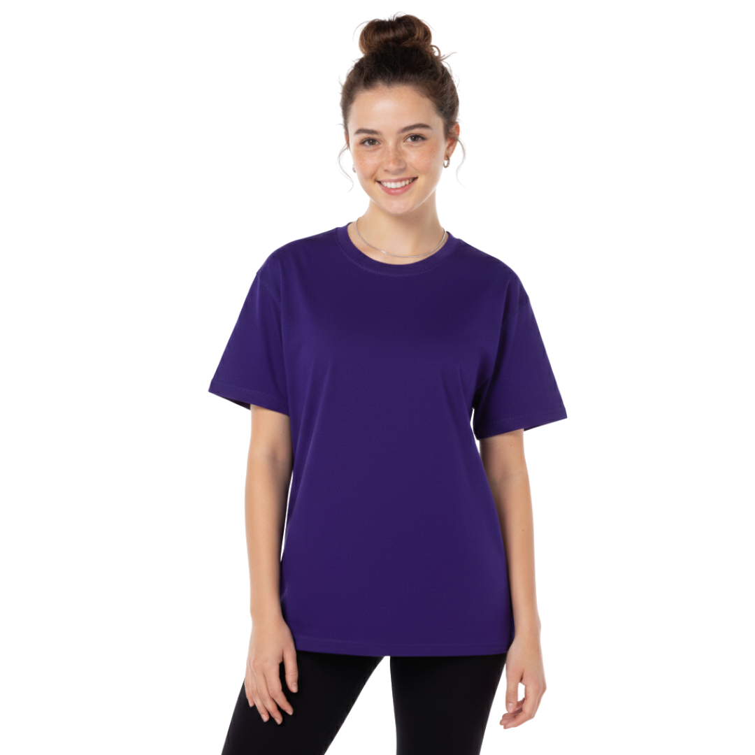 Playera Cuello Redondo Manga Corta Juvenil Unisex Color Morado