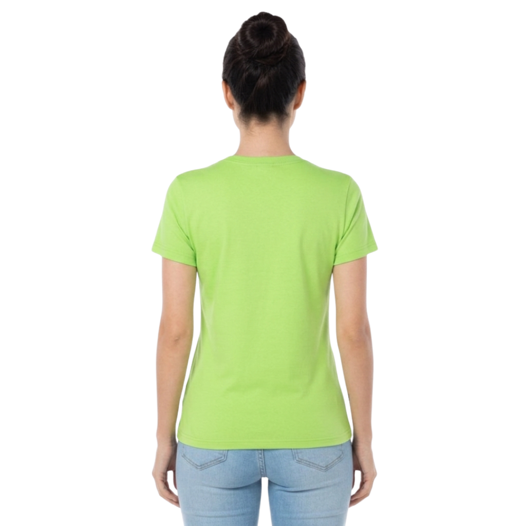 Playera Cuello Redondo Manga Corta Con Silueta Para Dama Color Verde Lima