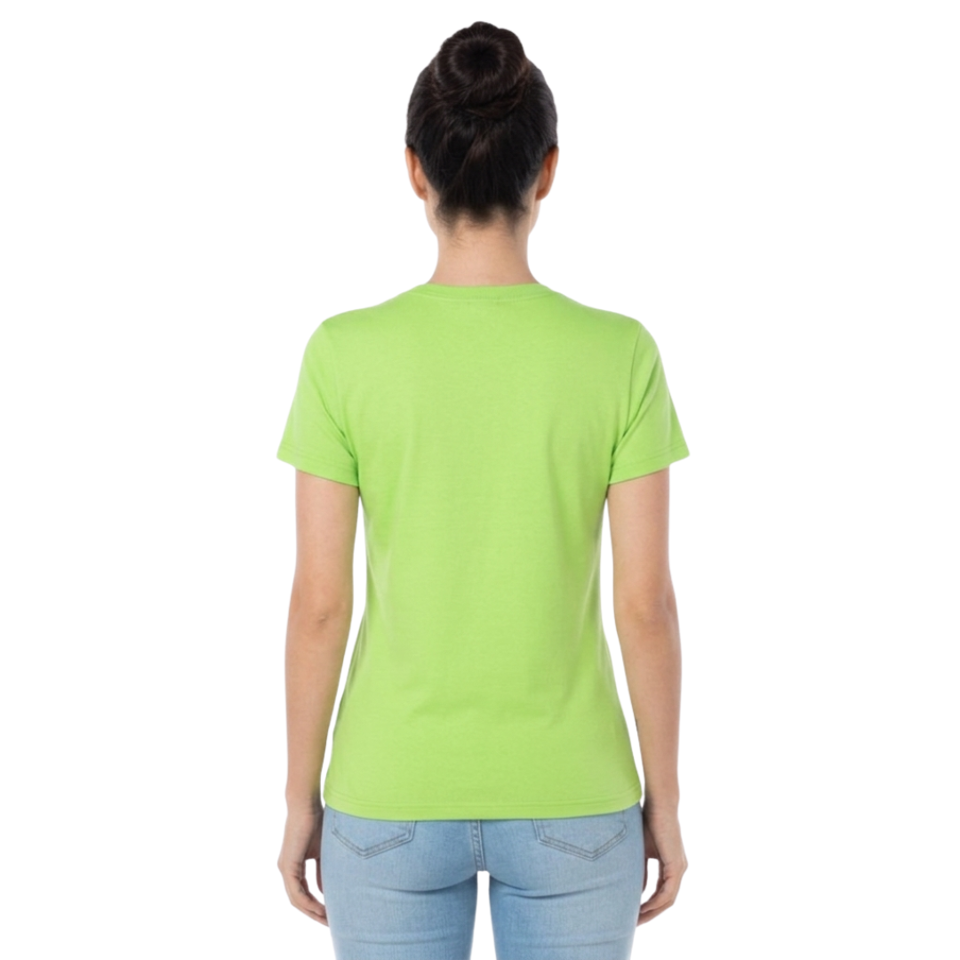 Playera Cuello Redondo Manga Corta Con Silueta Para Dama Color Verde Lima
