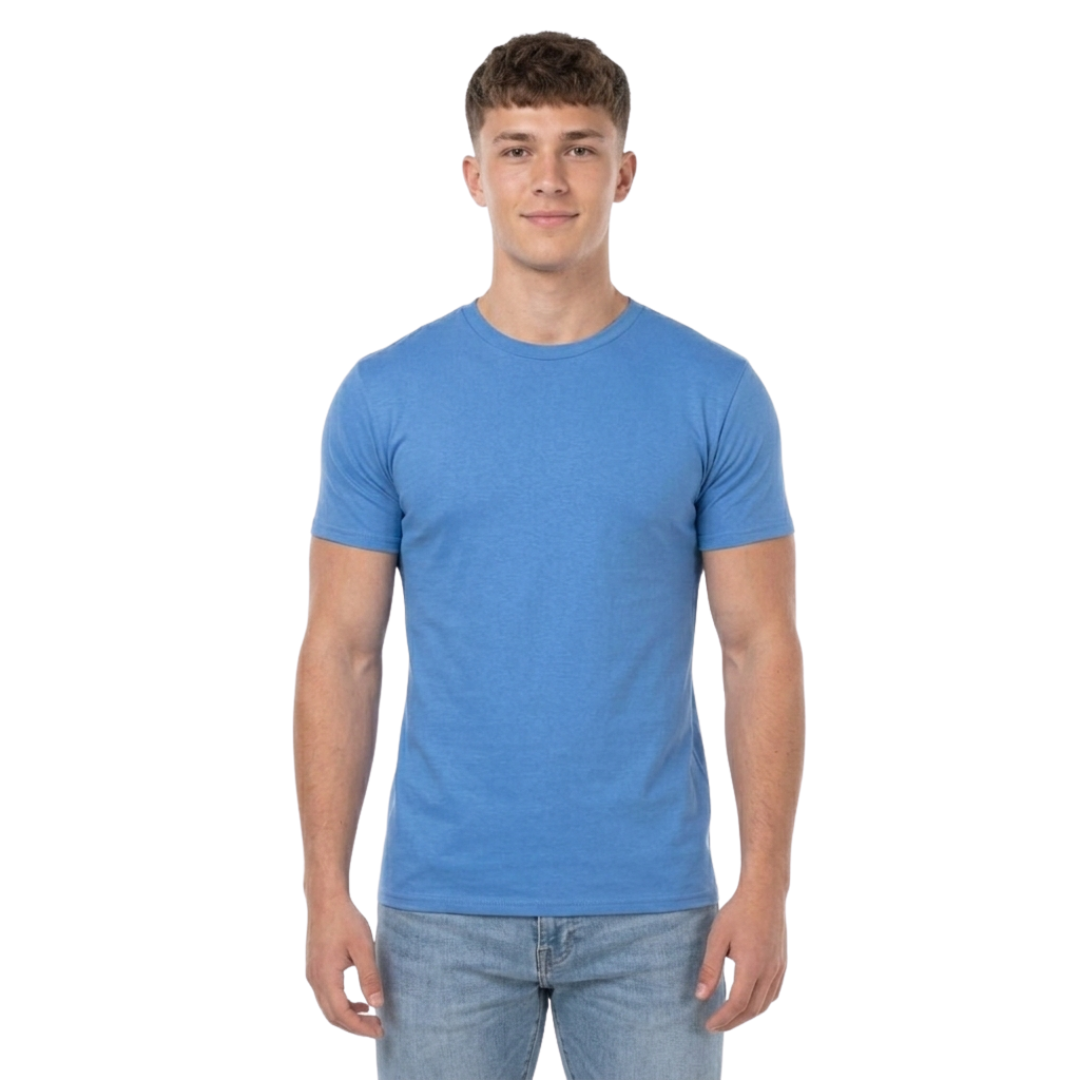 Playera Cuello Redondo Manga Corta Juvenil Unisex Color Celeste
