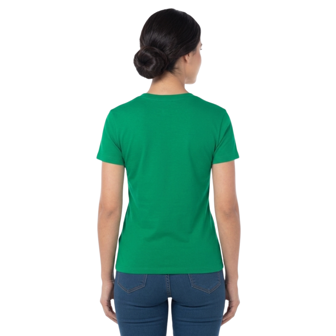 Playera Cuello Redondo Manga Corta Con Silueta Para Dama Color Verde Jade