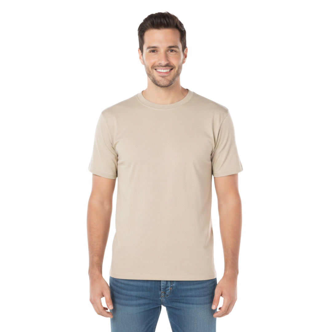 Playera Cuello Redondo Manga Corta Para Caballero Color Beige