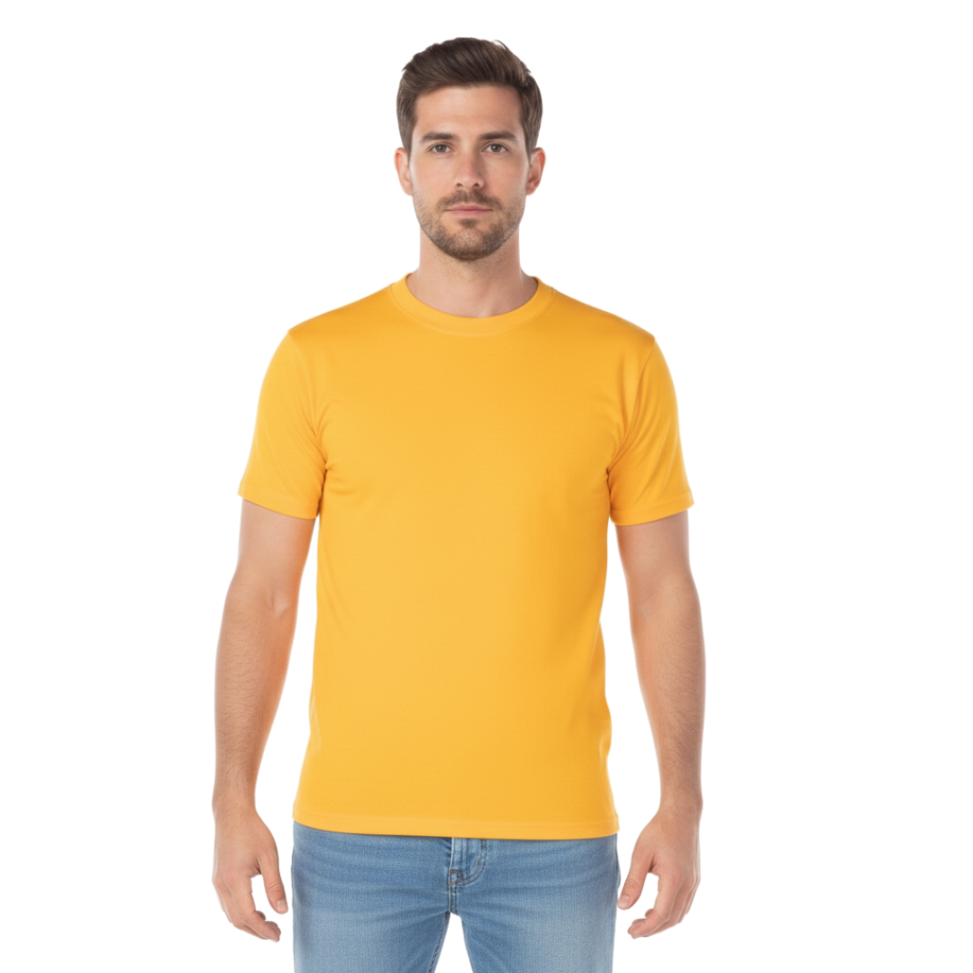 Playera Cuello Redondo Manga Corta Para Caballero Color Amarillo Mango