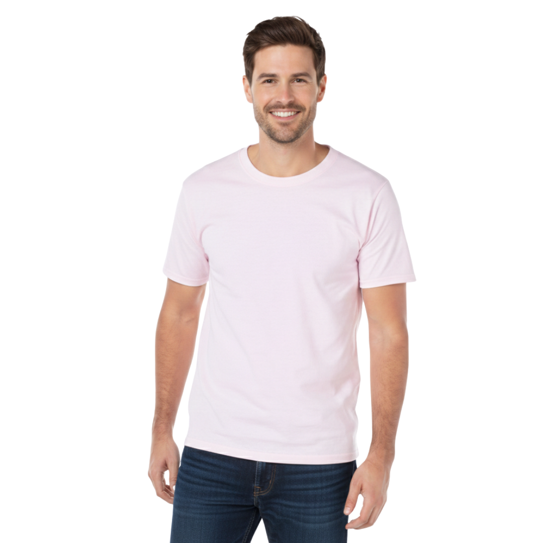 Playera Cuello Redondo Manga Corta Para Caballero Color Rosa Pastel