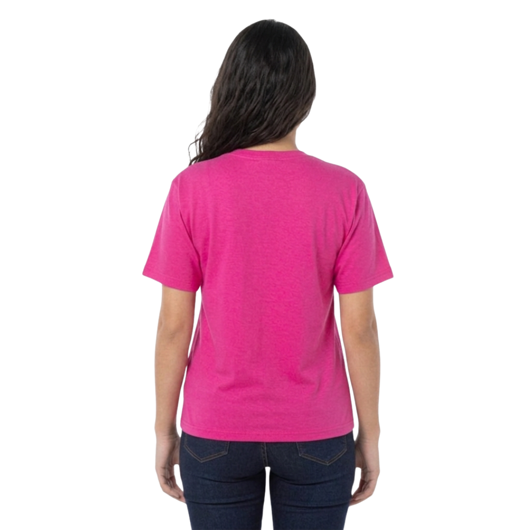 Playera Cuello Redondo Manga Corta Juvenil Unisex Color Fucsia