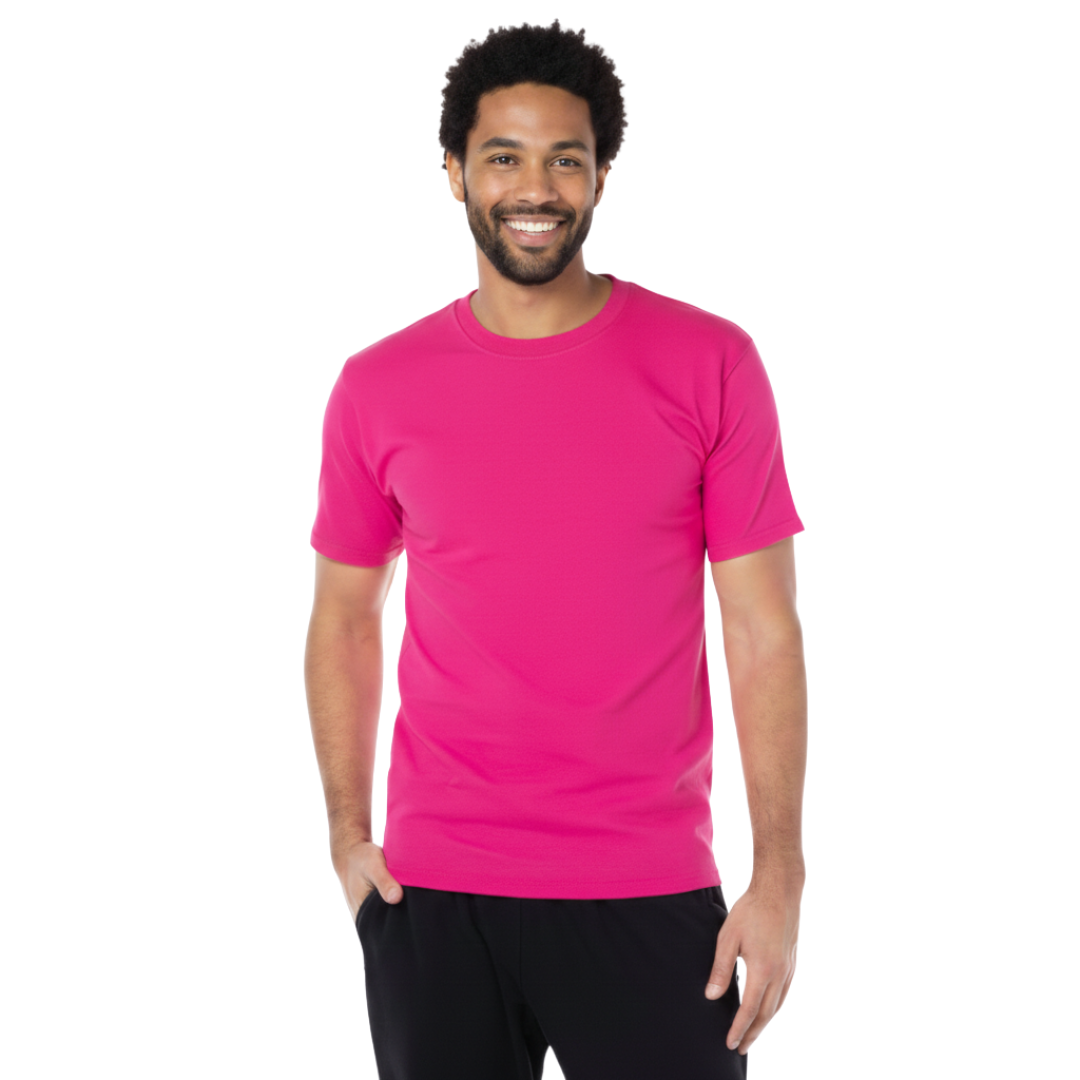 Playera Cuello Redondo Manga Corta Para Caballero Color Fucsia