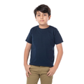 Playera Cuello Redondo Manga Corta de Niño Unisex Color Azul Marino
