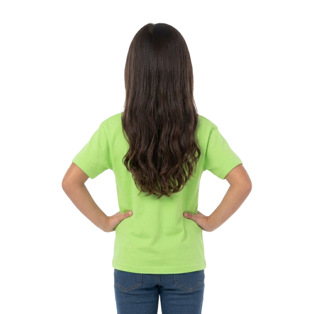 Playera Cuello Redondo Manga Corta de Niño Unisex Color Verde Lima
