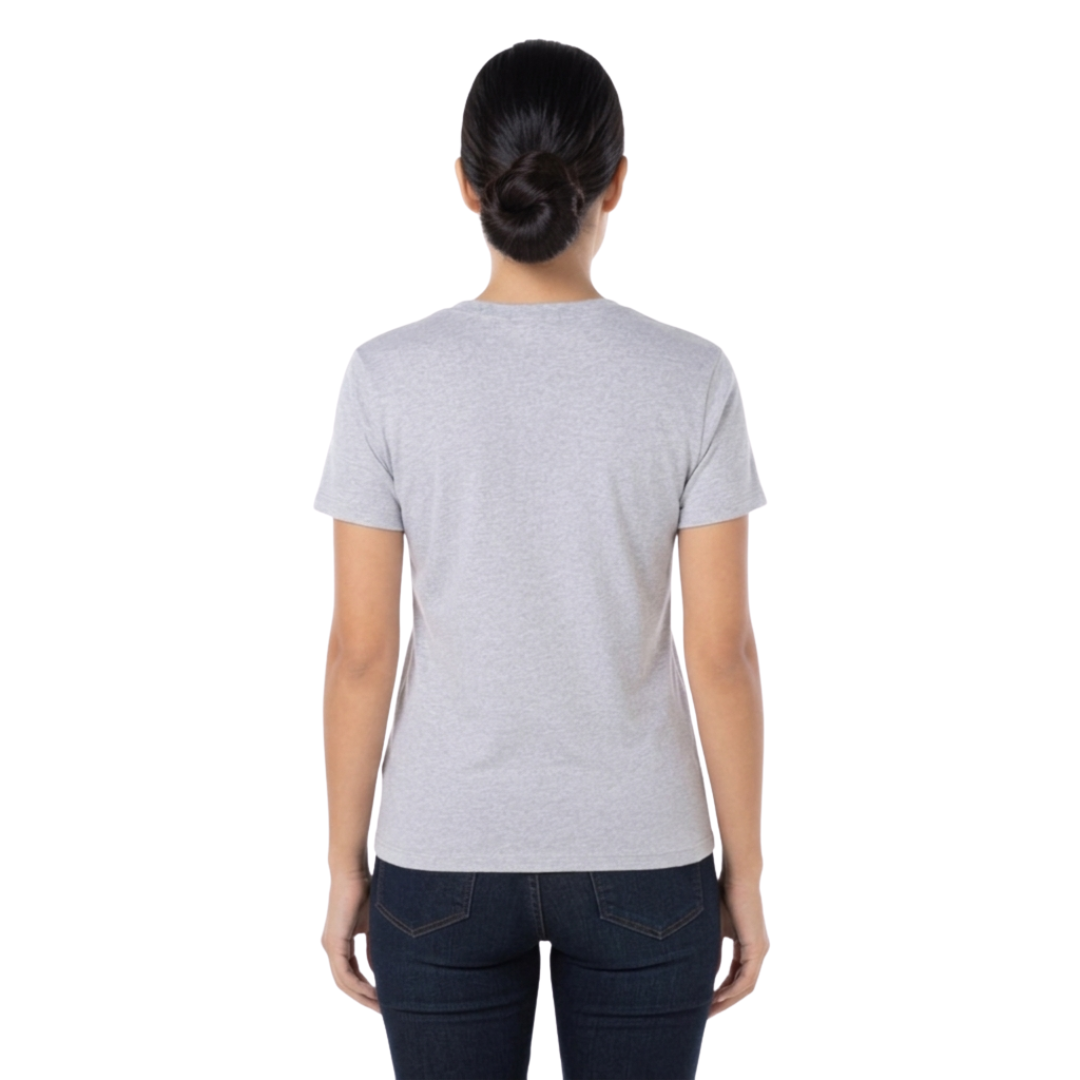 Playera Cuello Redondo Manga Corta Con Silueta Para Dama Color Gris Jaspe