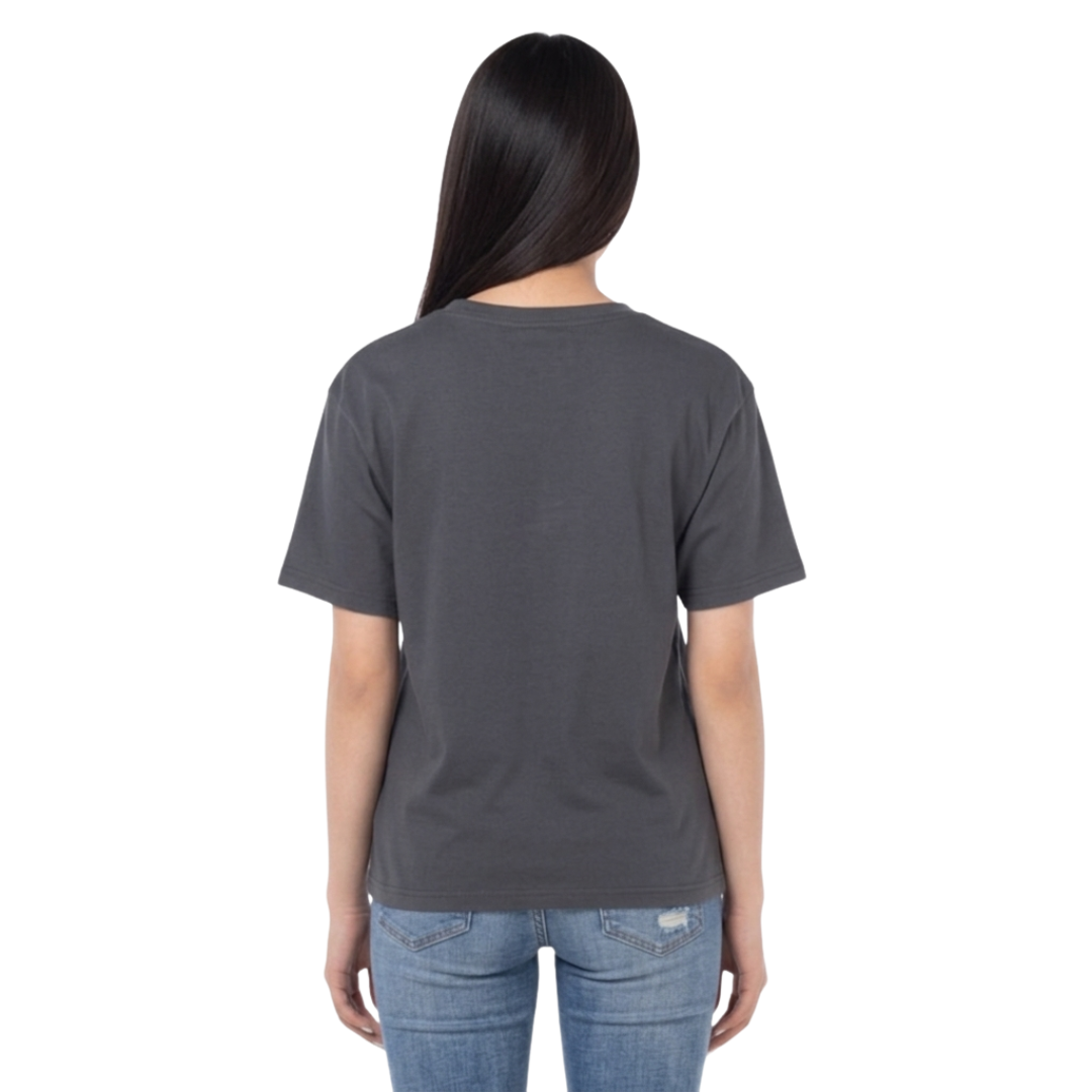 Playera Cuello Redondo Manga Corta Juvenil Unisex Color Carbón