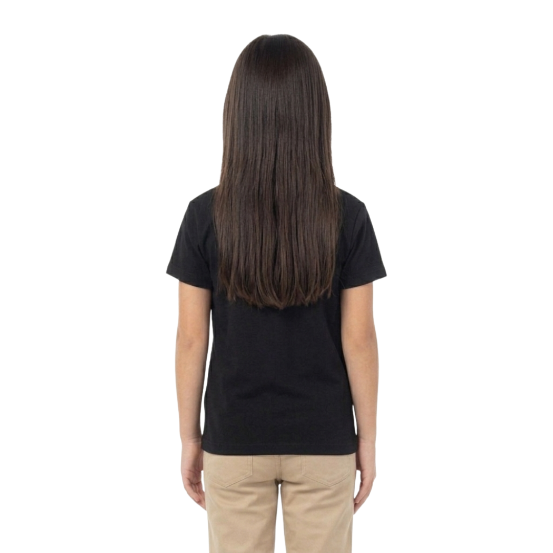 Playera Cuello Redondo Manga Corta de Niño Unisex Color Negro