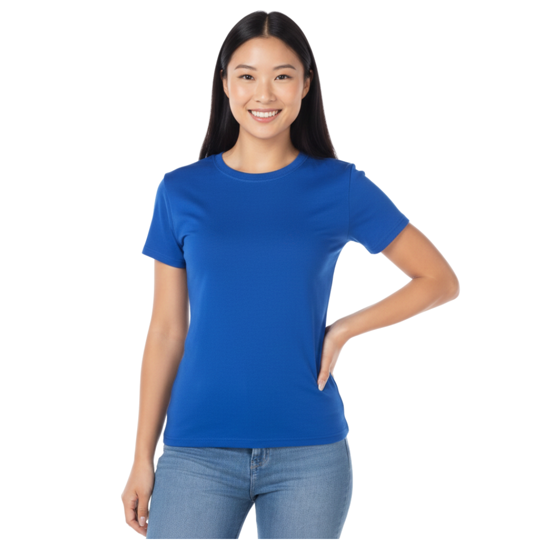 Playera Cuello Redondo Manga Corta Con Silueta Para Dama Color Royal